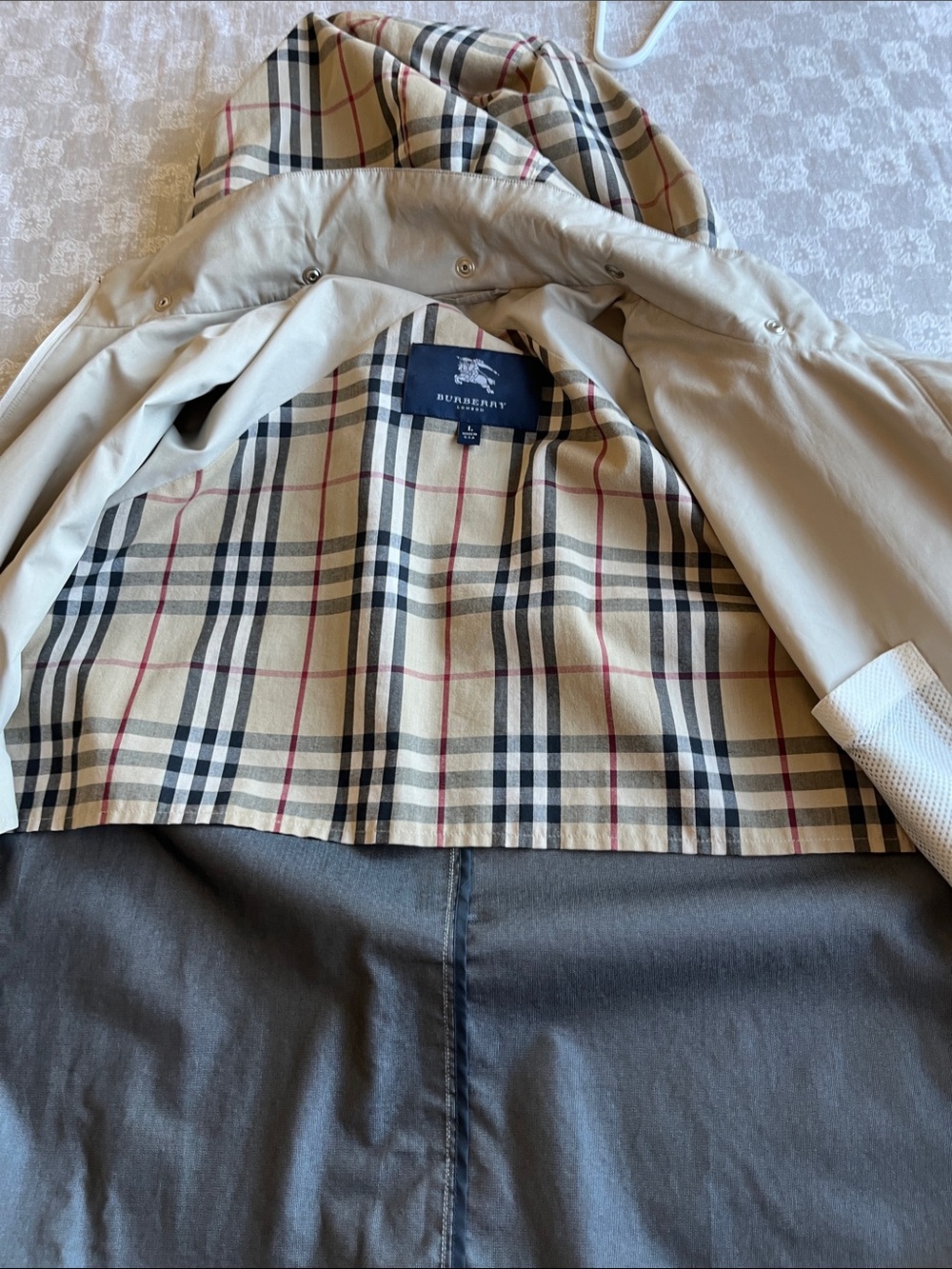 Burberry Beige Trench Coat with Signature Check Lining